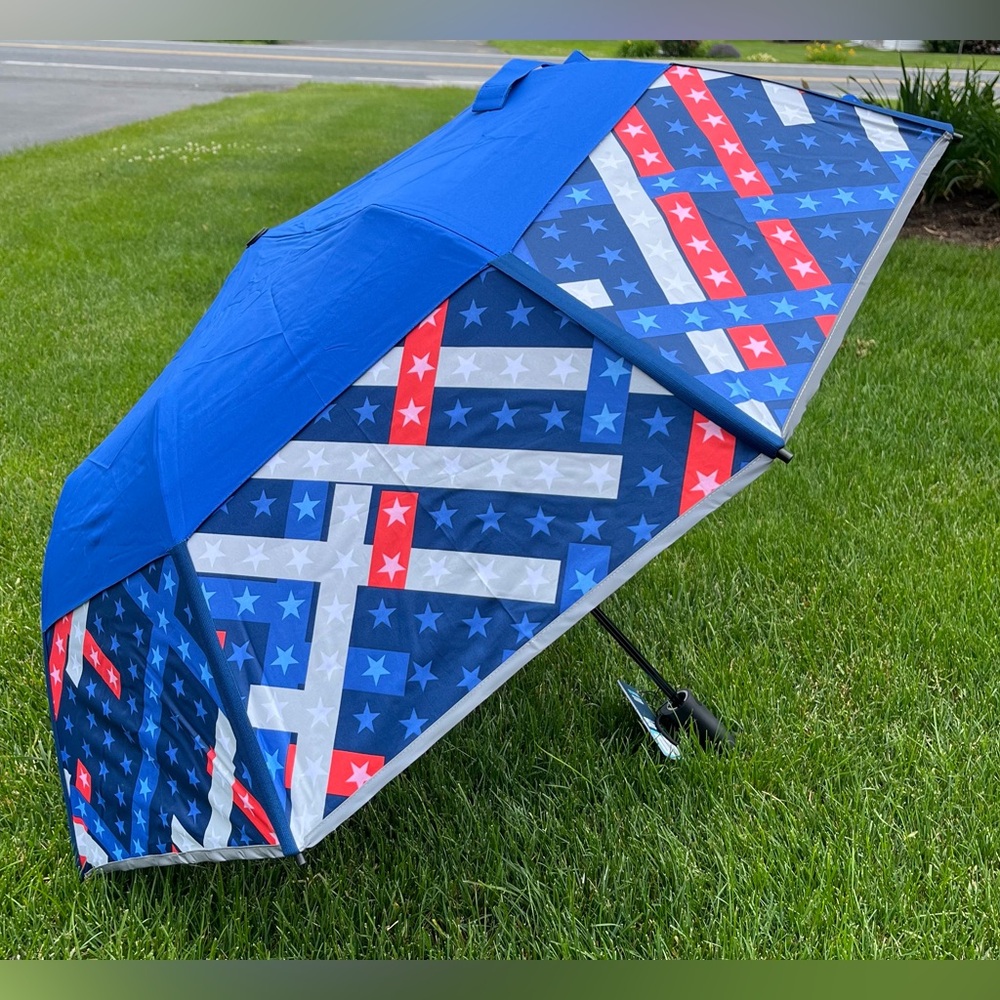 Weatherman Umbrella 2023 Folds of Honor Red White‎ & Blue Collapsible Brand New!